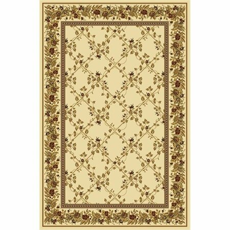 AURIC 1427-1714-IVORY Noble Rectangular Ivory Transitional Italy Area Rug- 2 ft. 2 in. W x 8 ft. H AU3169068